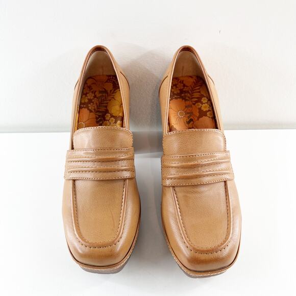 Korks Regina Penny Loafer Platform Oxford Heeled Shoe Brown 7.5 - Picture 8 of 9